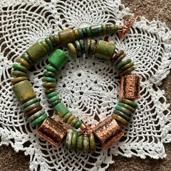 Jay King Green Turquoise and Copper Beaded Necklace - Picture 2 of 4